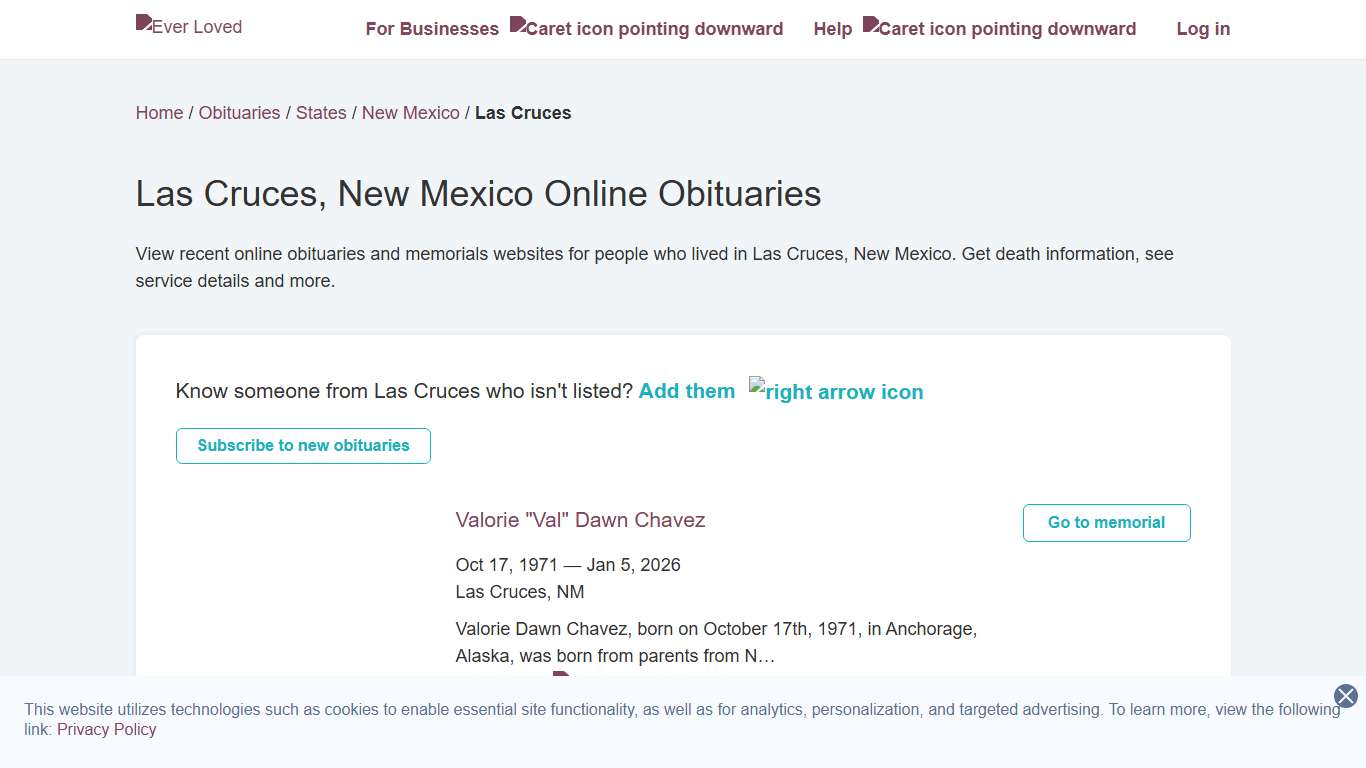 Las Cruces, New Mexico Online Obituaries | Ever Loved